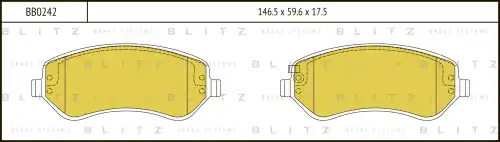 BB0242 BLITZ Колодки тормозные дисковые /комплект 4 шт/ (фото 1)