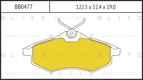 BB0477 BLITZ Колодки тормозные дисковые /комплект 4 шт/ (фото 2)