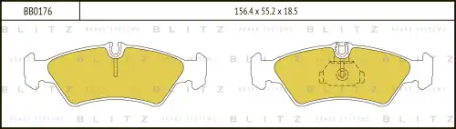 BB0176 BLITZ Колодки тормозные дисковые MERCEDES Sprinter 2-t 95->/VW LT 28-35 96-> (фото 1)