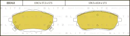 BB0468 BLITZ Колодки тормозные дисковые /комплект 4 шт/ (фото 1)