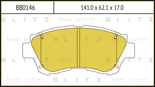 BB0146 BLITZ Колодки дисковые передние toyota celica st202/204 2.0 93-98 (фото 1)