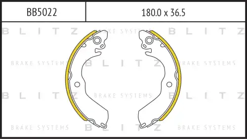 BB5022 BLITZ Колодки тормозные барабанные задние mitsubishi lancer 1.3-2.0d/colt 1.3-1.8d 88-96 (фото 1)