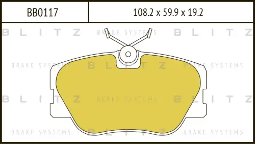 BB0117 BLITZ Колодки дисковые передние mb w124 2.0/2.2/3.0/2.0-3.0td 84-93 (фото 1)
