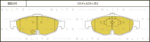 BB0243 BLITZ Колодки тормозные дисковые /комплект 4 шт/ (фото 1)
