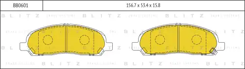 BB0601 BLITZ Колодки тормозные дисковые передние (фото 1)