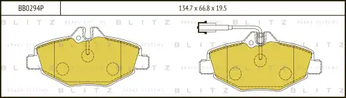 BB0294P BLITZ Колодки тормозные дисковые /комплект 4 шт/ (фото 1)