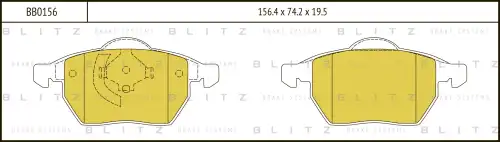 BB0156 BLITZ Колодки тормозные дисковые /комплект 4 шт/ (фото 1)