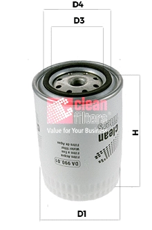 DA 990 CLEAN FILTERS Фильтр охлаждающей жидкости (фото 1)