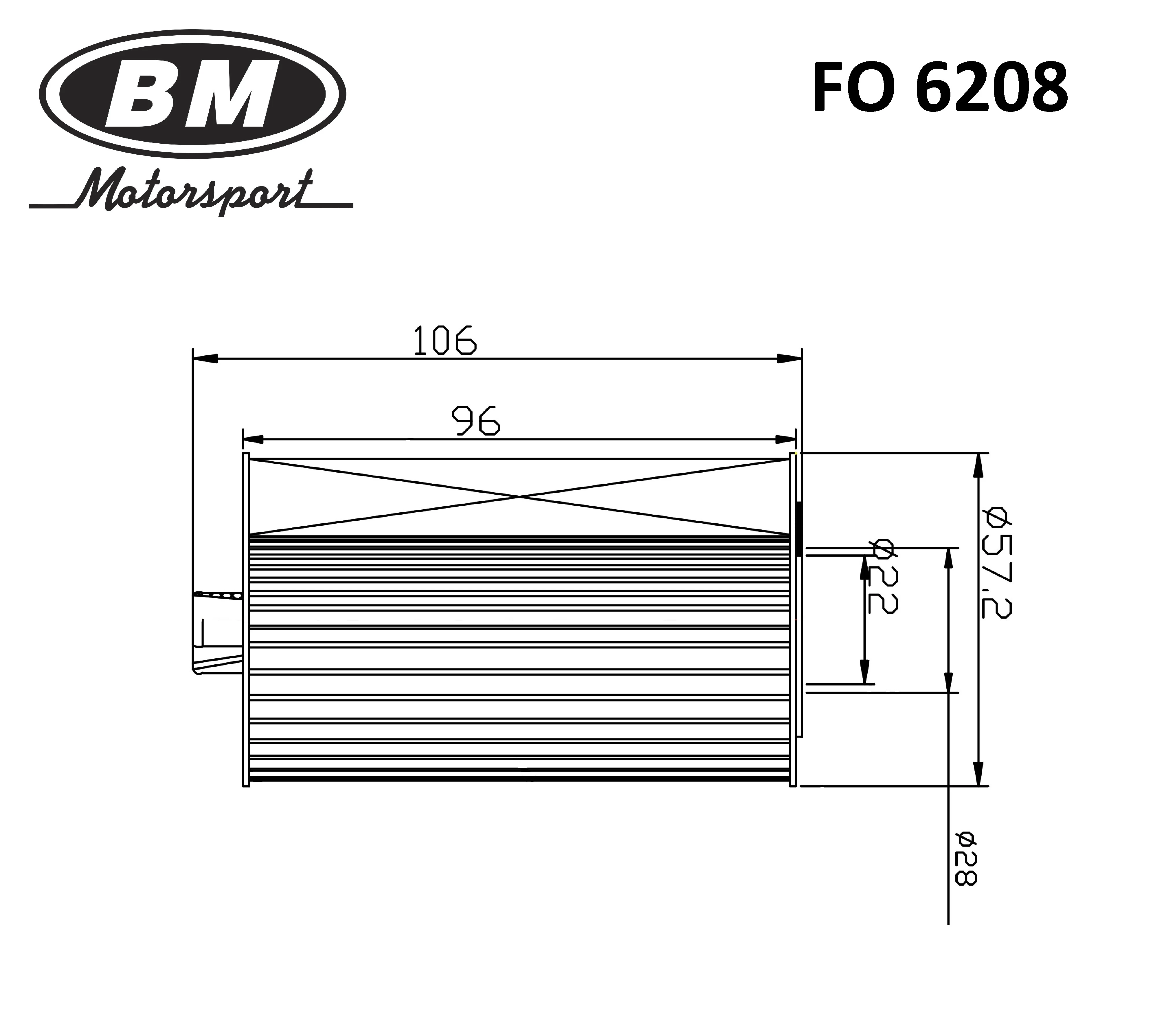 FO 6208 BM Фильтр масляный fo 6208 (фото 2)