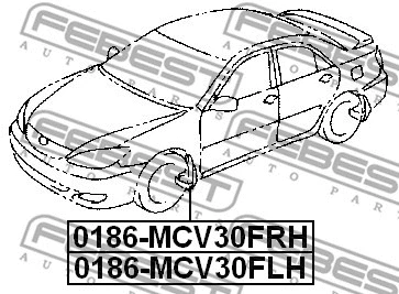 0186-MCV30FLH FEBEST Монтажный комплект, крыло (фото 2)