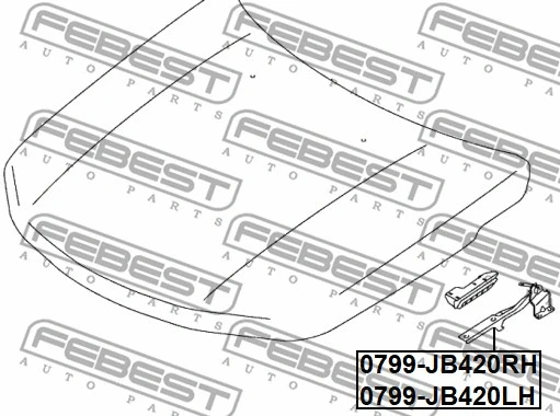 0799-JB420RH FEBEST Шарнир, капот (фото 2)