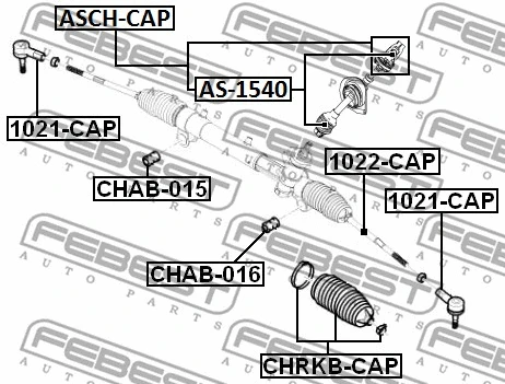 ASCH-CAP FEBEST Вал сошки рулевого управления (фото 2)