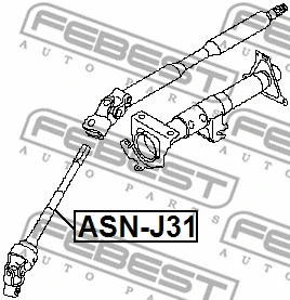 ASN-J31 FEBEST Вал сошки рулевого управления (фото 2)