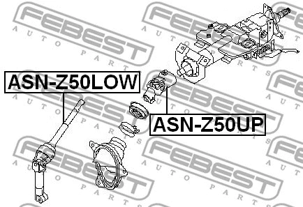 ASN-Z50LOW FEBEST Вал сошки рулевого управления (фото 2)