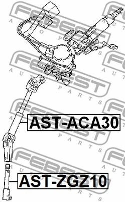 AST-ACA30 FEBEST Вал сошки рулевого управления (фото 1)