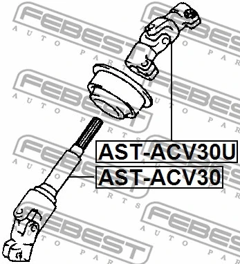 AST-ACV30 FEBEST Вал сошки рулевого управления (фото 2)