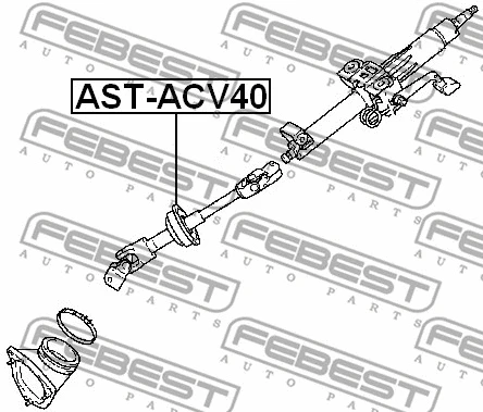 AST-ACV40 FEBEST Вал сошки рулевого управления (фото 2)