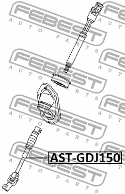 AST-GDJ150 FEBEST Вал сошки рулевого управления (фото 2)