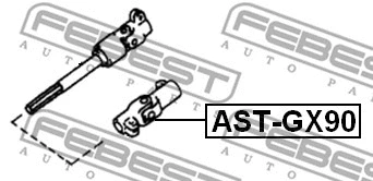 AST-GX90 FEBEST Вал сошки рулевого управления (фото 2)