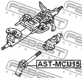 AST-MCU15 FEBEST Вал сошки рулевого управления (фото 2)