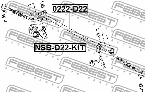 NSB-D22-KIT FEBEST Втулка, рычаг поворотного кулака (фото 2)