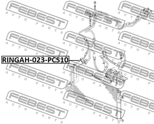 RINGAH-023-PCS10 FEBEST Уплотнительное кольцо, линия кондиционера (фото 1)