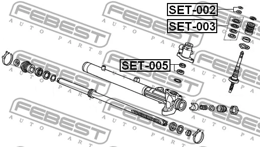 SET-005 FEBEST Ремкомплект, рулевой механизм (фото 2)