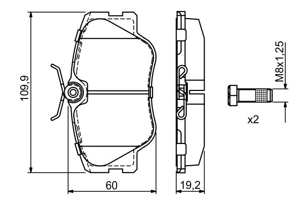 0 986 469 410 BOSCH Комплект тормозных колодок, дисковый тормоз (фото 4)