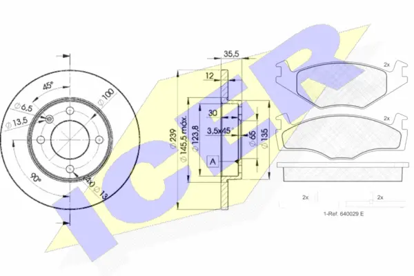 30460-3300 ICER Комплект тормозов, дисковый тормозной механизм (фото 1)