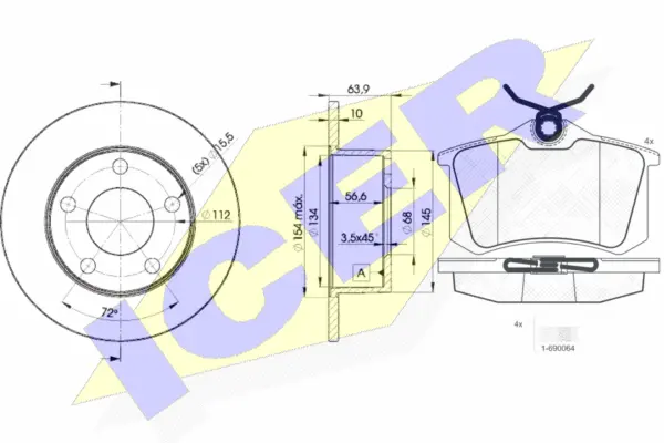 30697-4060 ICER Комплект тормозов, дисковый тормозной механизм (фото 1)