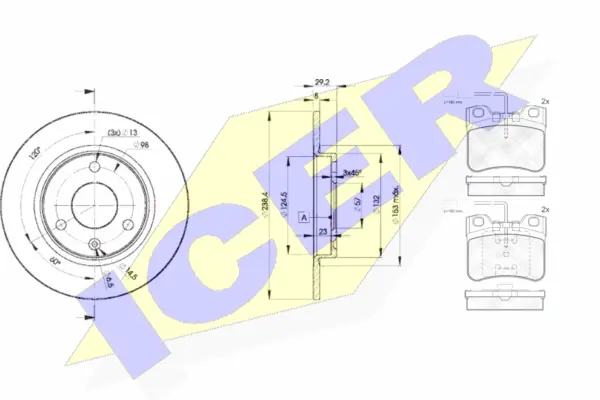 30788-7199 ICER Комплект тормозов, дисковый тормозной механизм (фото 1)