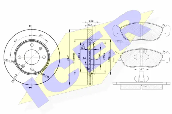30932-4694 ICER Комплект тормозов, дисковый тормозной механизм (фото 1)