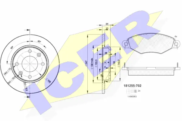 31255-4689 ICER Комплект тормозов, дисковый тормозной механизм (фото 1)