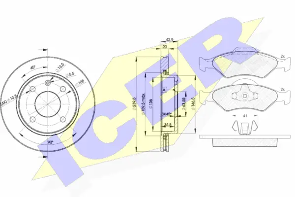 31344-1064 ICER Комплект тормозов, дисковый тормозной механизм (фото 1)