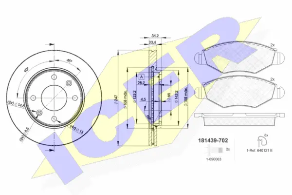 31439-4694 ICER Комплект тормозов, дисковый тормозной механизм (фото 1)