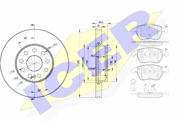 31567-5615 ICER Комплект тормозов, дисковый тормозной механизм (фото 1)