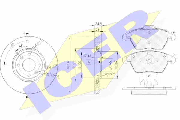 31637-4698 ICER Комплект тормозов, дисковый тормозной механизм (фото 1)