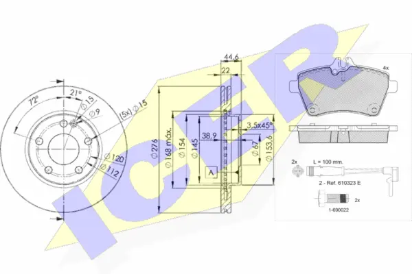 31678-0111 ICER Комплект тормозов, дисковый тормозной механизм (фото 1)