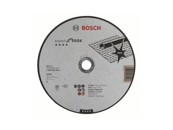 2608600096 BOSCH Круг отрезной 230х2,0х22 мм для нержавеющей стали Expert for Inox (фото 1)