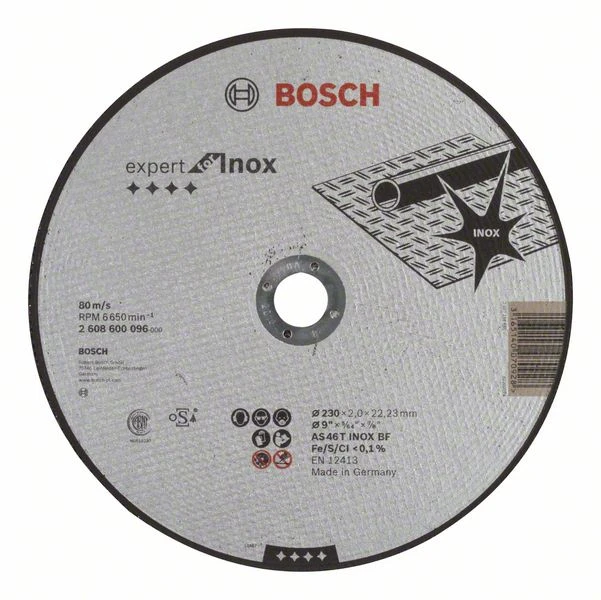 2608600096 BOSCH Круг отрезной 230х2,0х22 мм для нержавеющей стали Expert for Inox (фото 2)