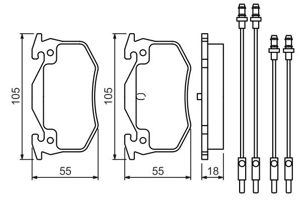 0 986 466 350 BOSCH Комплект тормозных колодок, дисковый тормоз (фото 2)