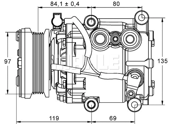 ACP 106 000P KNECHT/MAHLE Компрессор, кондиционер (фото 1)