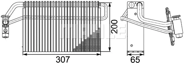 AE 147 000P KNECHT/MAHLE Испаритель, кондиционер (фото 2)