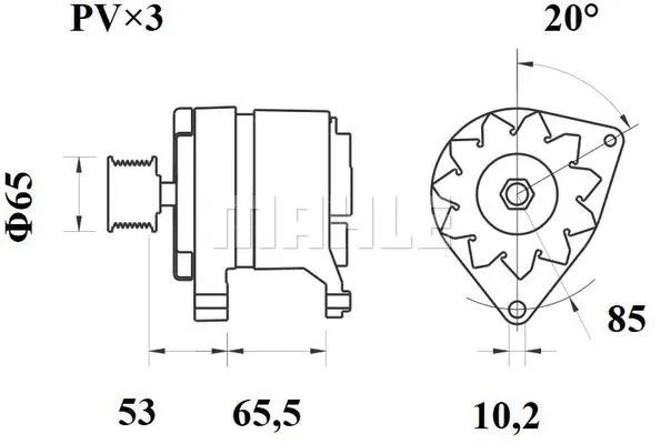 MG 155 KNECHT/MAHLE Генератор (фото 3)