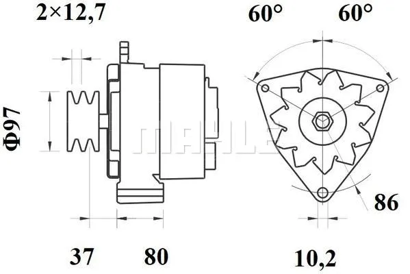 MG 206 KNECHT/MAHLE Генератор (фото 3)