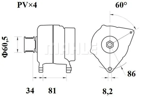 MG 454 KNECHT/MAHLE Генератор (фото 2)