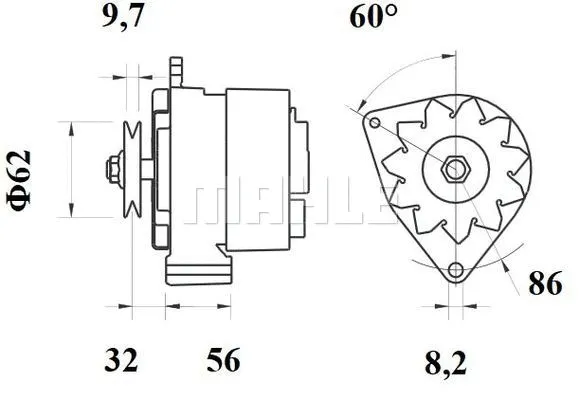 MG 522 KNECHT/MAHLE Генератор (фото 2)