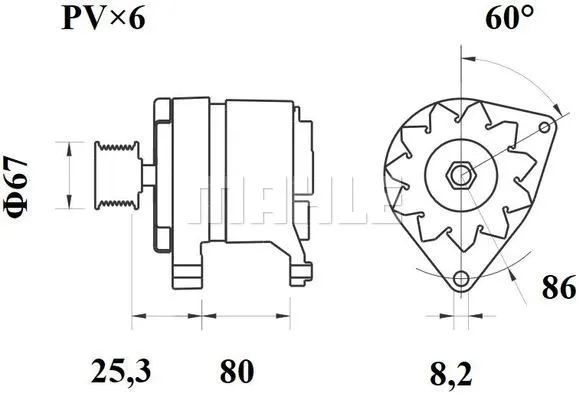 MG 525 KNECHT/MAHLE Генератор (фото 3)