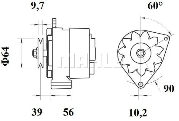 MG 593 KNECHT/MAHLE Генератор (фото 2)