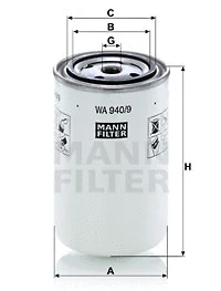 WA 940/9 MANN Фильтр охлаждающей жидкости (фото 1)